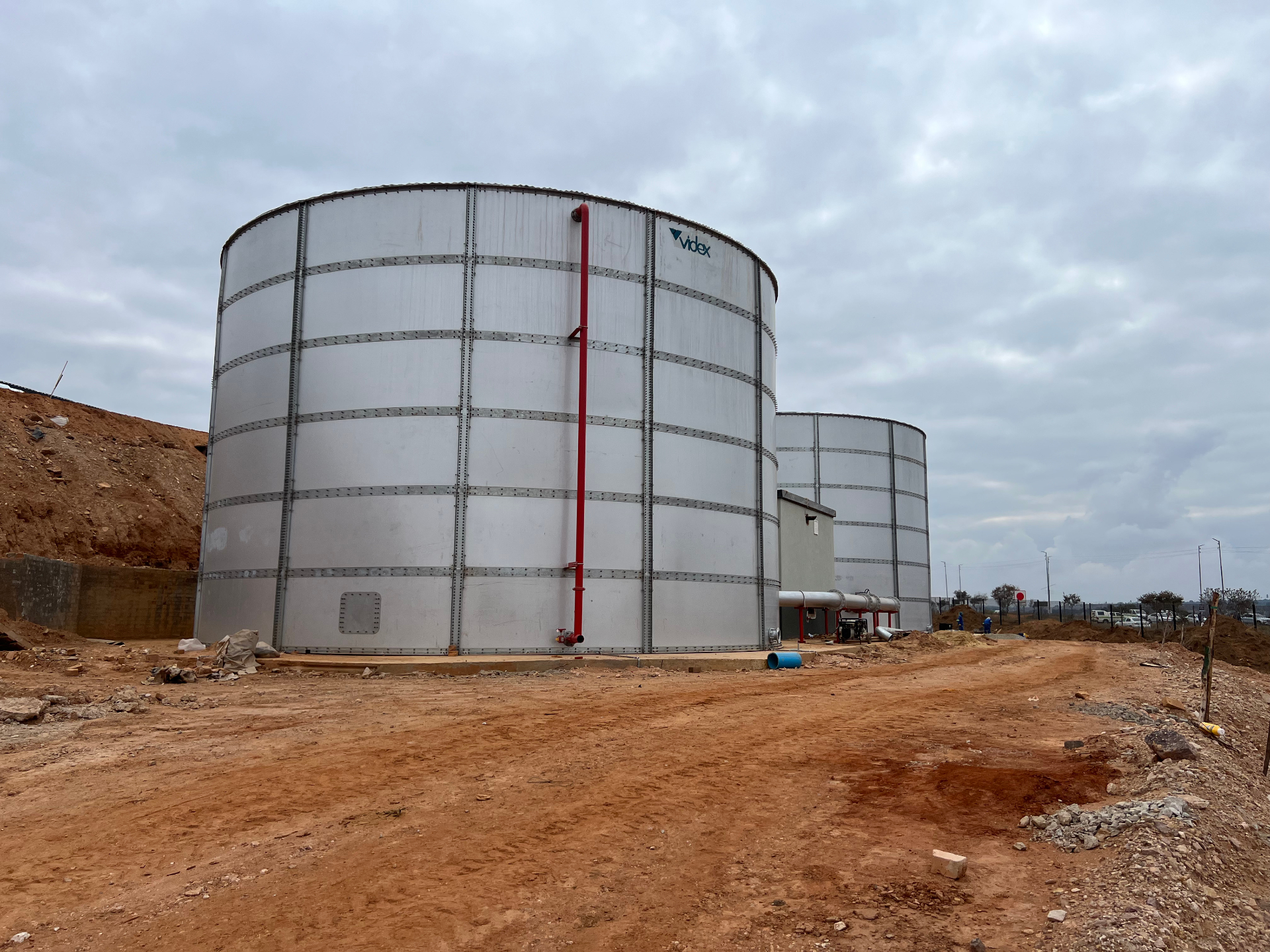 Front view of the Leratong City Mall fire water storage system