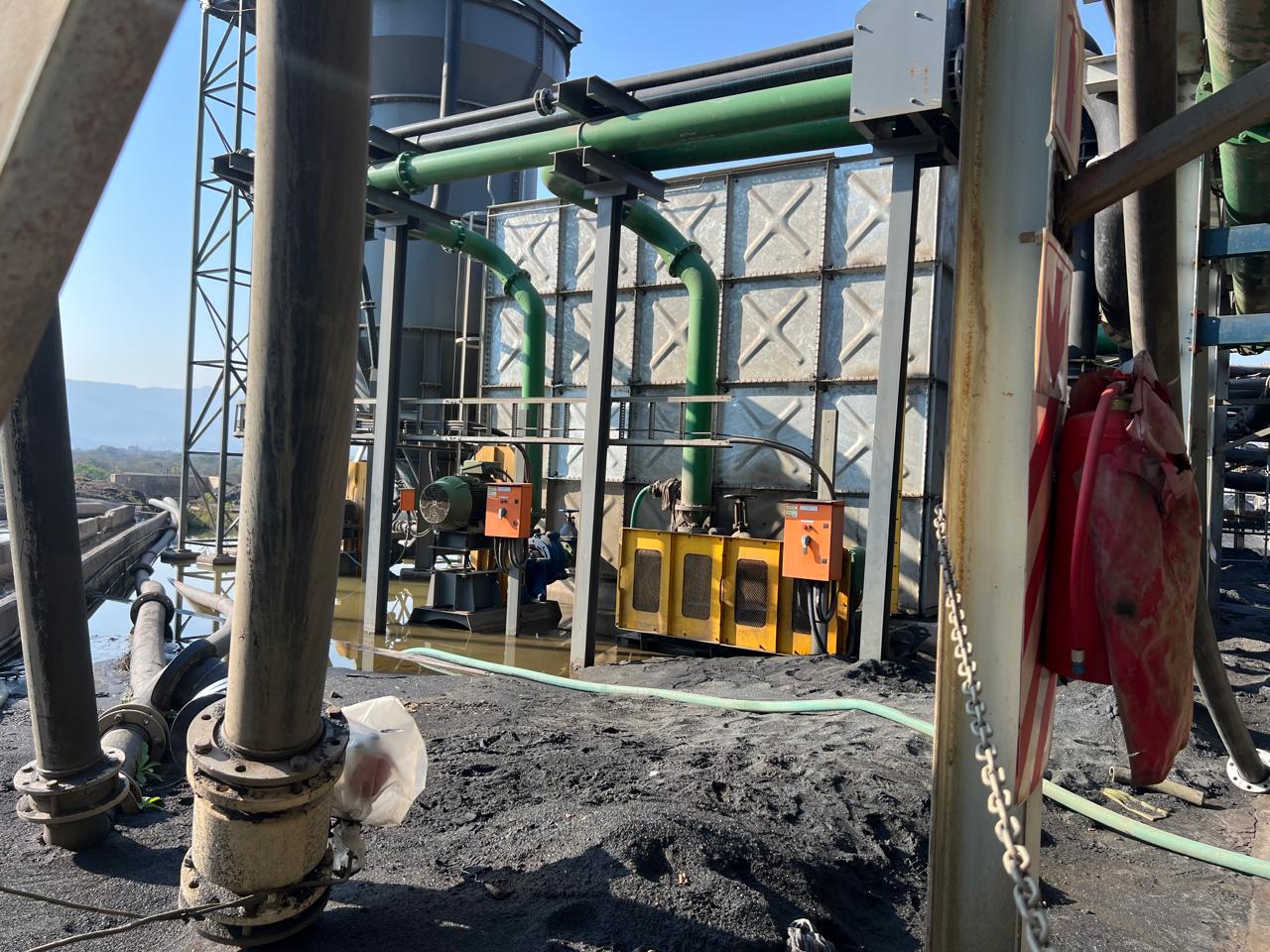 Videx sectional water storage tank with process pipework at Samancor