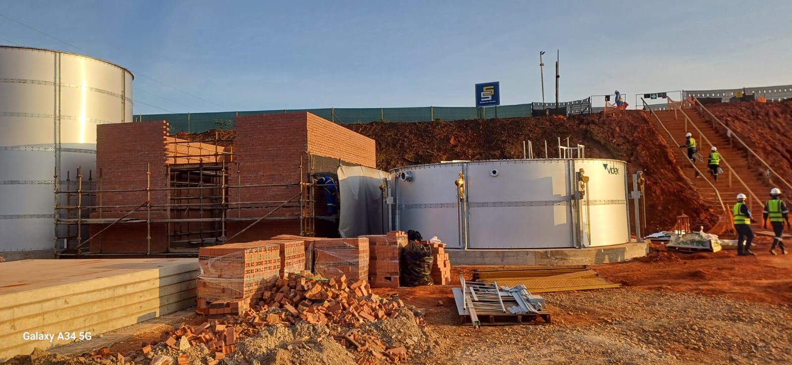 Leroy Merlin Cornubia fire pump room under construction alongside the Videx fire water tanks